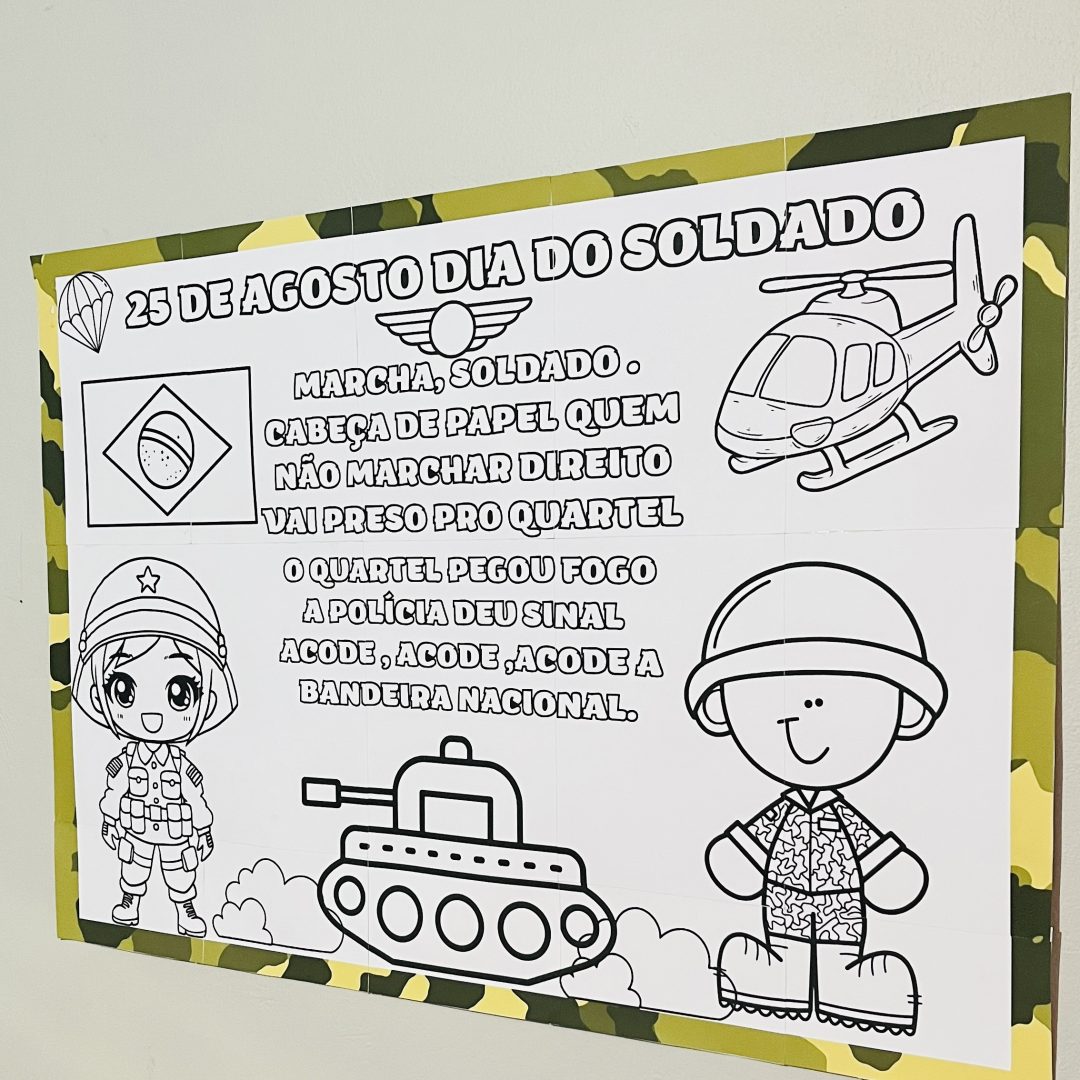 🪖🎨 PAINEL DIA DO SOLDADO — PARA COLORIR!✨